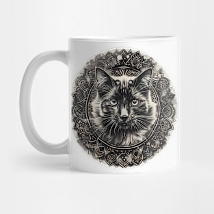 Mandala - Cat B&W Mug